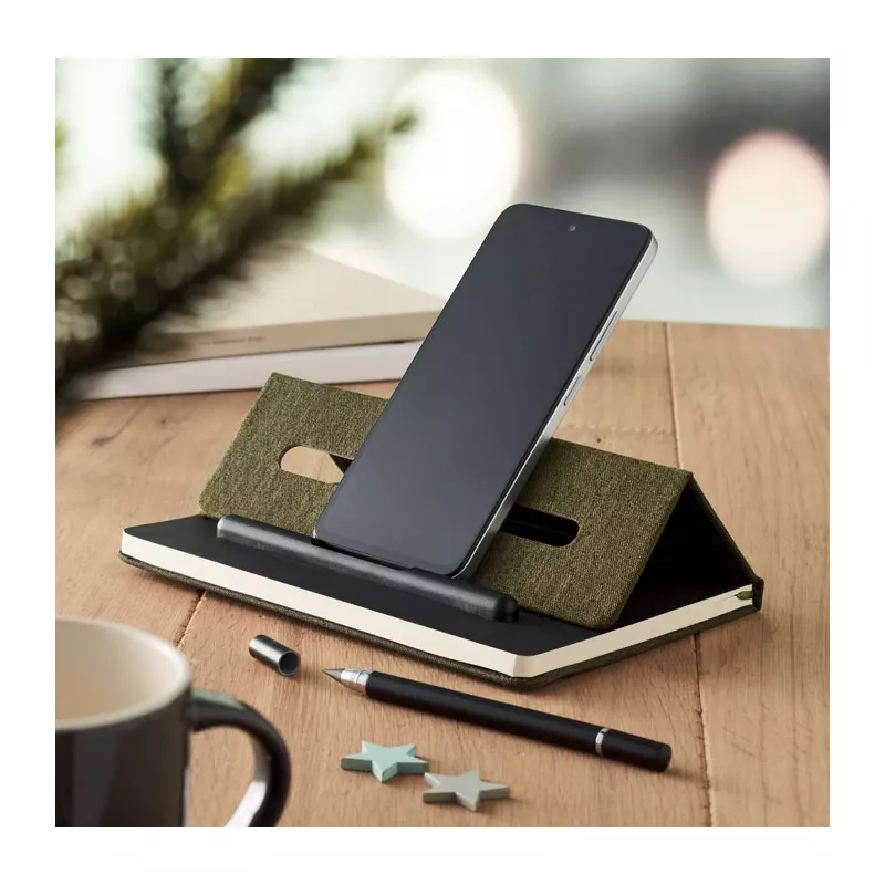 Notes A5 z długopisem 96 kartek w linię RINBOOK - Ciemnozielony (MO2687-60)