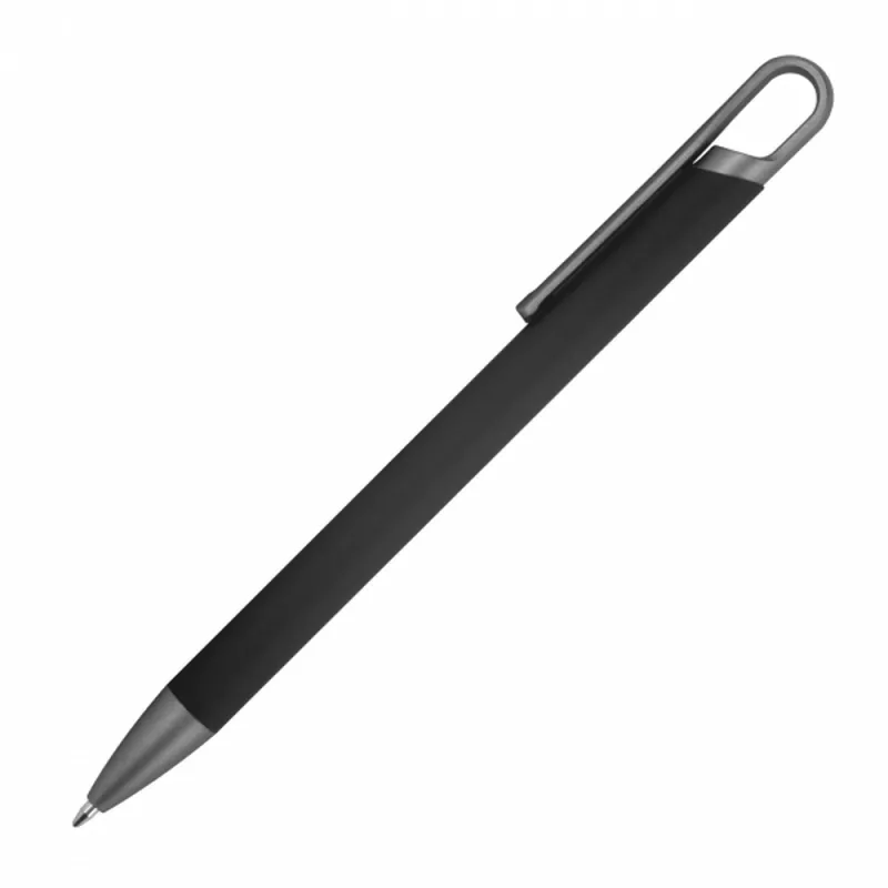 Długopis aluminiowy z recyklingu półżelowy KAROLINE - czarny (1444003)