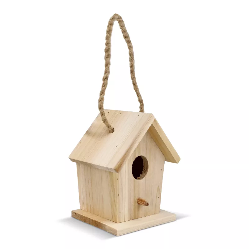 Mała budka dla ptaków wykonana z drewna FSC - naturalny-t (LT94572-N0094)