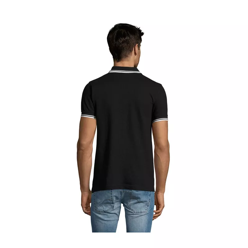 Koszulka polo męska bawełniana 200 g/m² Sol's PASADENA - Negro/Blanco (S00577-BC)