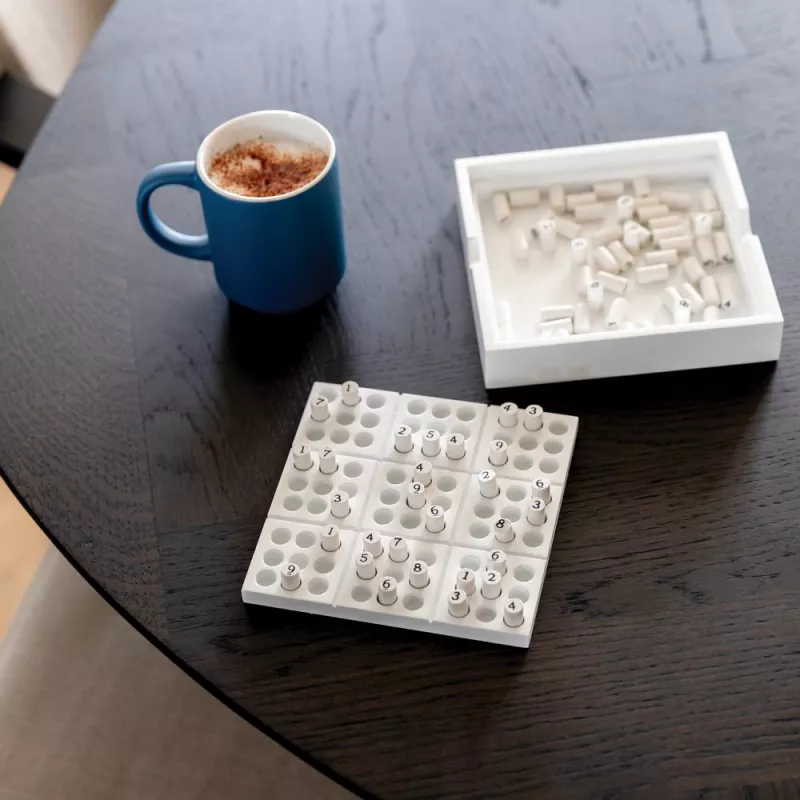 Drewniana gra Sudoku - biały (P940.103)