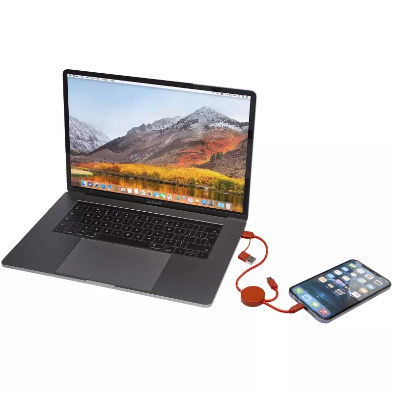 Citala kabel do synchronizacji danych i szybkiego ładowania 5 w 1 27 W o długości 30 cm z tworzyw sztucznych pochodzących z recyklingu - Brick (12442732)