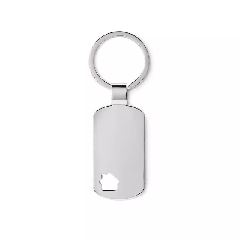 Brelok metalowy z motywem domku HOUSE KEY - Srebrny Mat (MO8693-16)