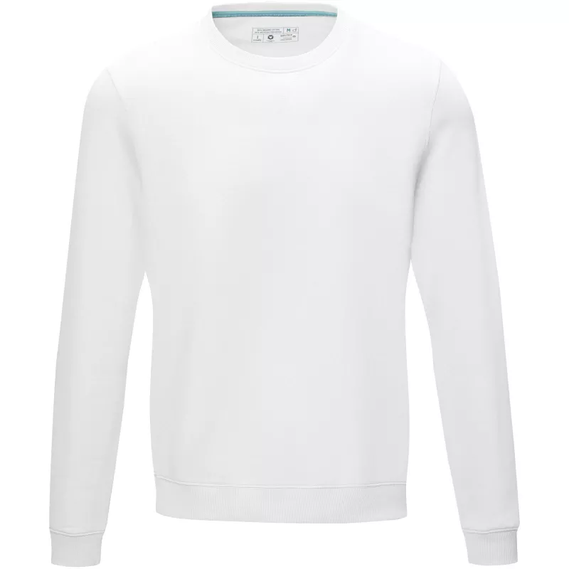 Męska organiczna bluza Jasper wykonana z GRS z recyclingu i posiadająca certyfikat GOTS - Biały (37512-WHITE)