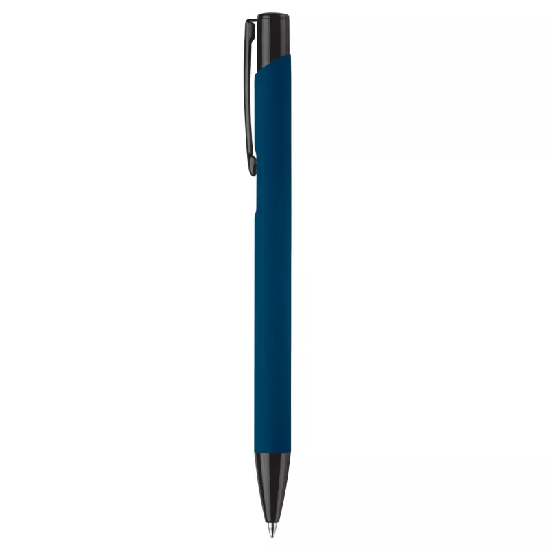 Długopis meatlowy gumowany Alicante - ciemnoniebiesko / czarny (LT80537-N1002)
