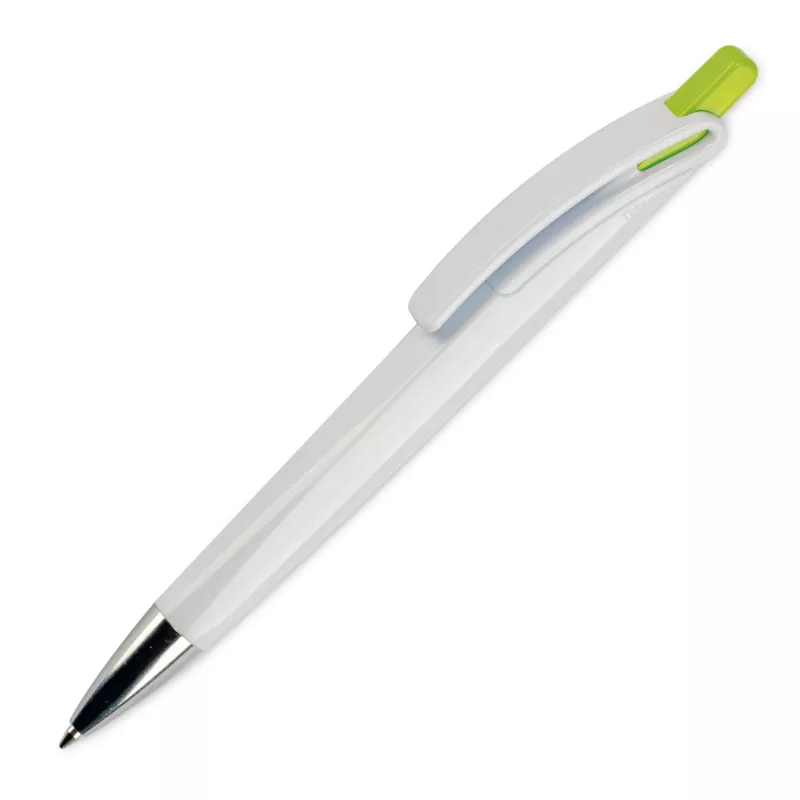 Długopis RIva w mocnym kolorze - biało / jasnozielony (LT80835-N0132)