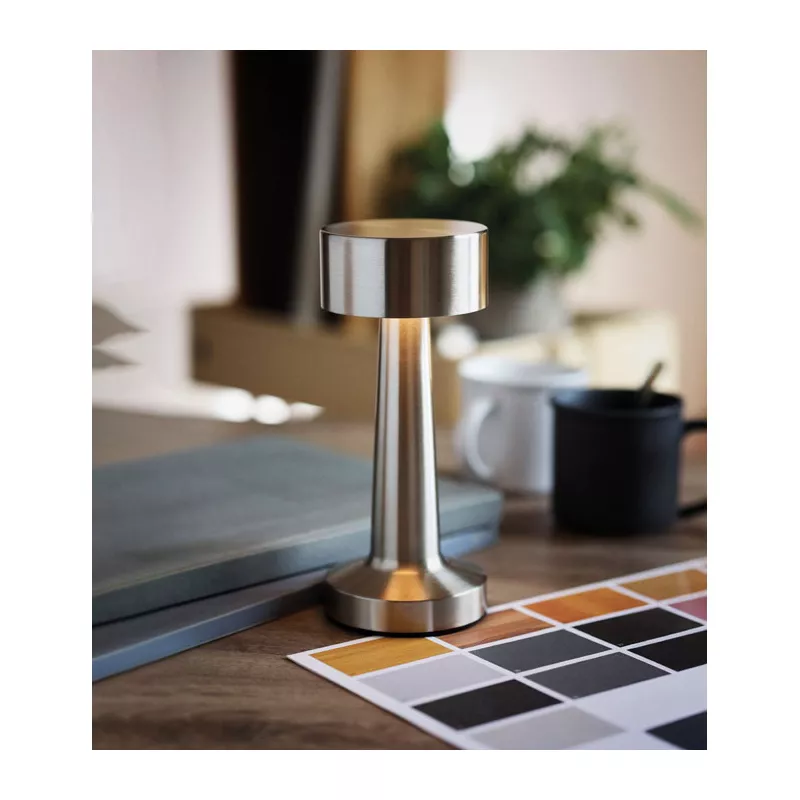 Lampka stołowa LED metalowa 1200 mAh HIERLUZ - Srebrny Mat (MO2478-16)