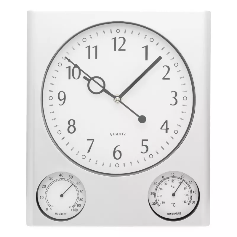 Prostokątny zegar ścienny - srebrny (56-0401517)