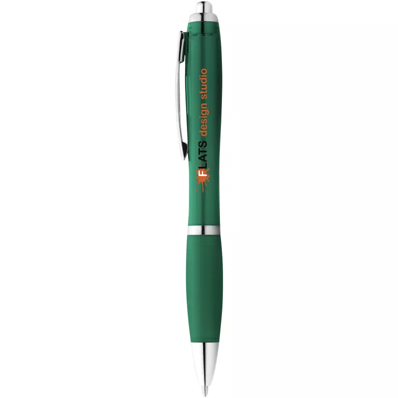 Długopis z kolorowym korpusem i uchwytem Nash - Zielony (10707808)