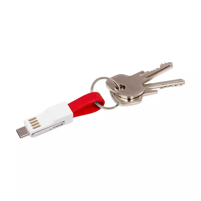 Brelok do kluczy, kabel do ładowania i synchronizacji - czerwony (V9489-05)