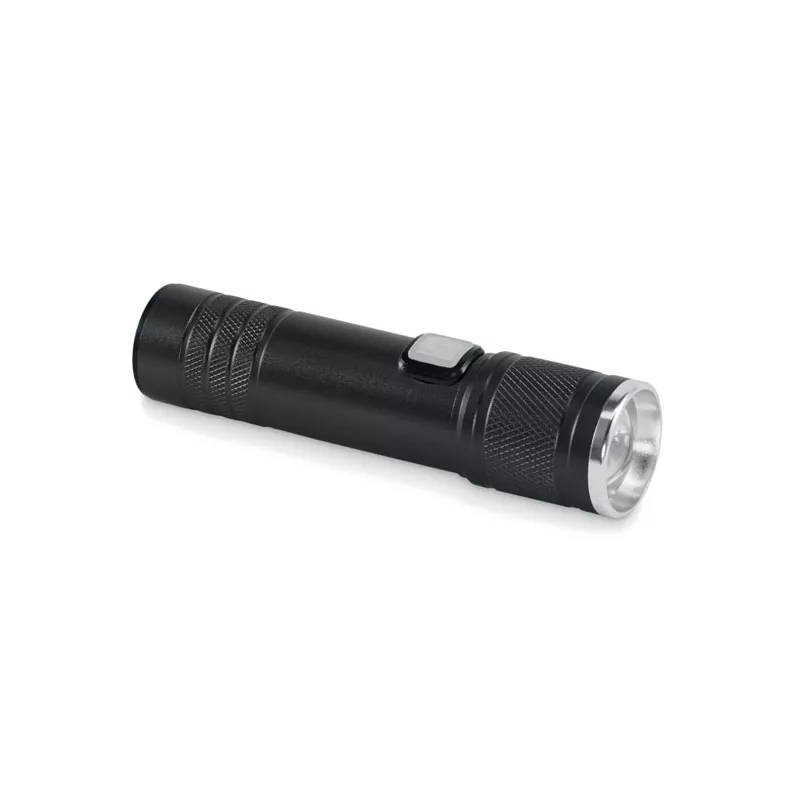 Latarka COB z aluminium z recyklingu FLASHRA - Czarny (MO2724-03)