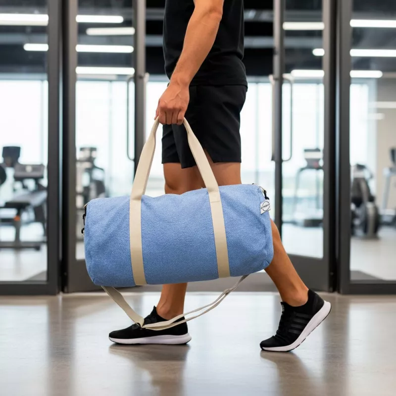 Torba sportowa, podróżna B'RIGHT z bawełny z recyklingu i poliestru z recyklingu | Asha - niebieski (V7288-11)