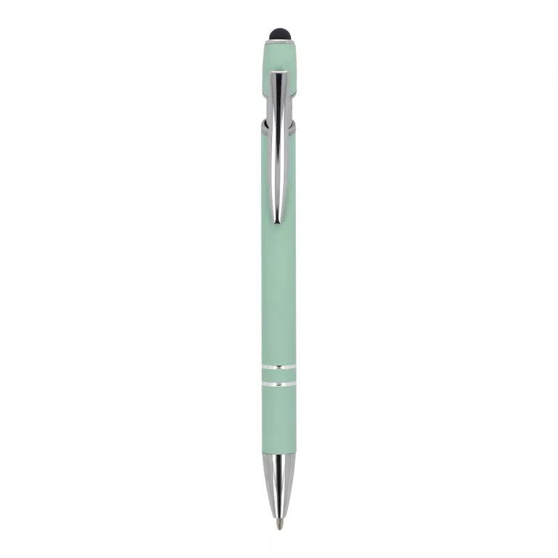 Długopis metalowy gumowany z touch-penem Paris  - miętowy (LT87782-N0036)