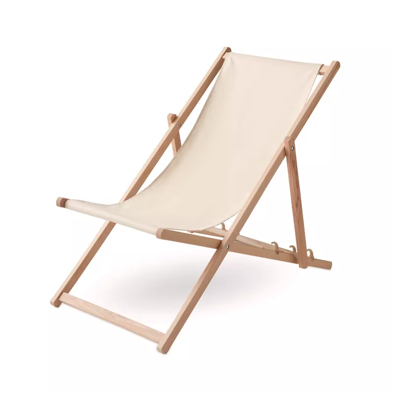 Leżak plażowy drewniany składany HONOPU - Bezowy (MO6503-13)