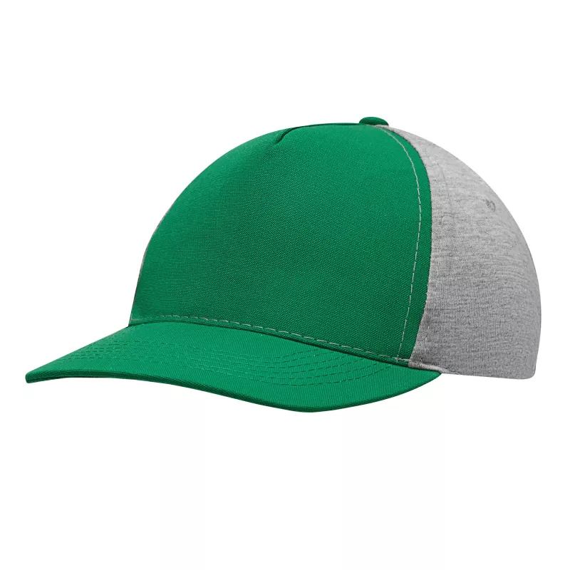 5 segmentowa czapka baseballowa - ciemnozielony, szary (56-0701605)