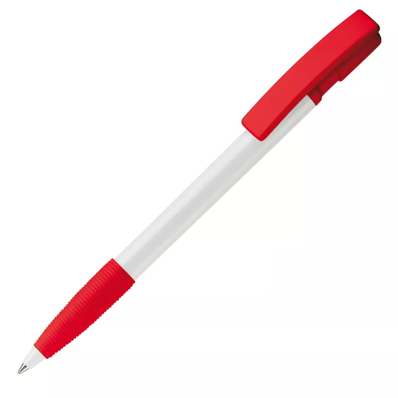 Długopis plastikowy Nash Grip - biało / czerwony (LT80801-N0121)