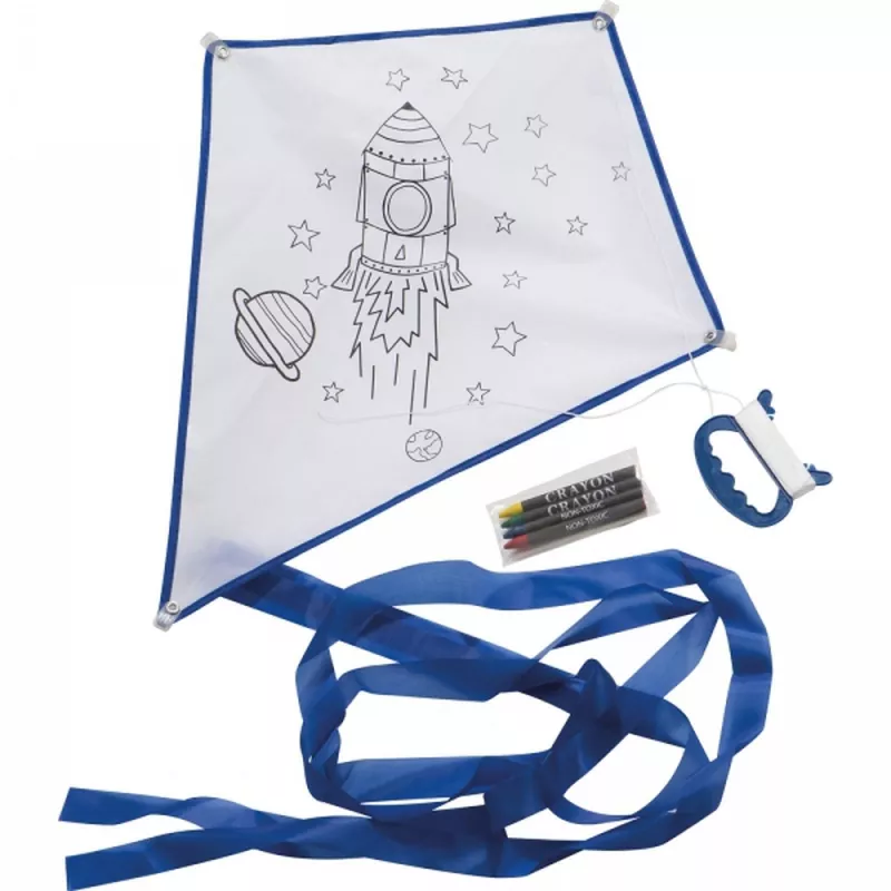 Latawiec do kolorowania z kredkami 4 kolory ELLEN - biały (5066606)