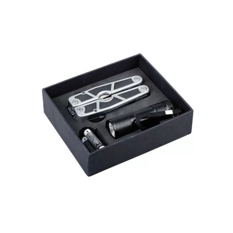 Narzędzie wielofunkcyjne z latarką Survivor - czarny (R17536.A)