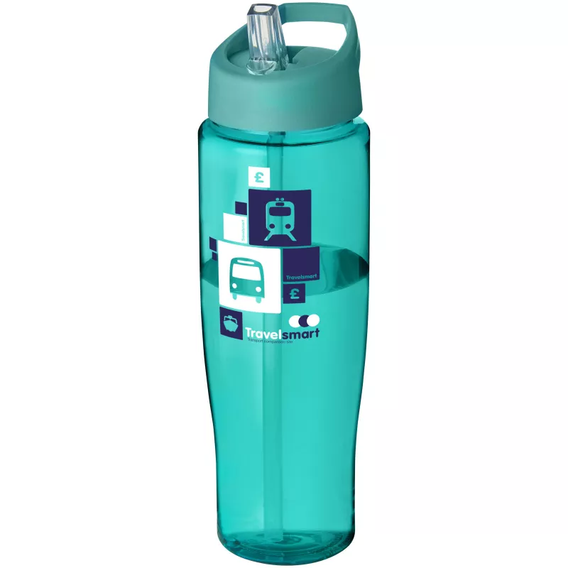 Bidon H2O Tempo® o pojemności 700 ml z wieczkiem z słomką - Błękitny (21004416)