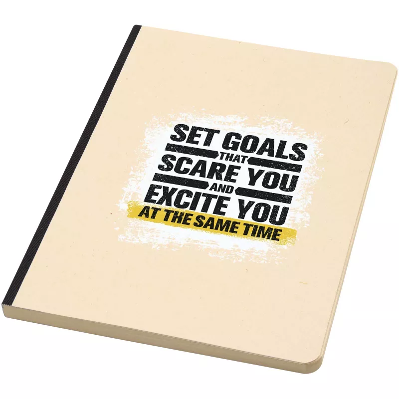 Liliana notatnik A5 z trzciny cukrowej z miękką okładką z RPET - Czarny (10612590)