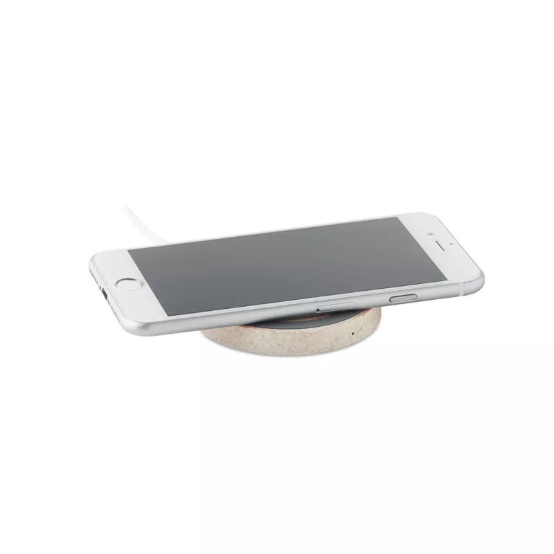 Ładowarka bezprzewodowa 5W ze słomy pszenicznej PLATO+ - Bezowy (MO9996-13)