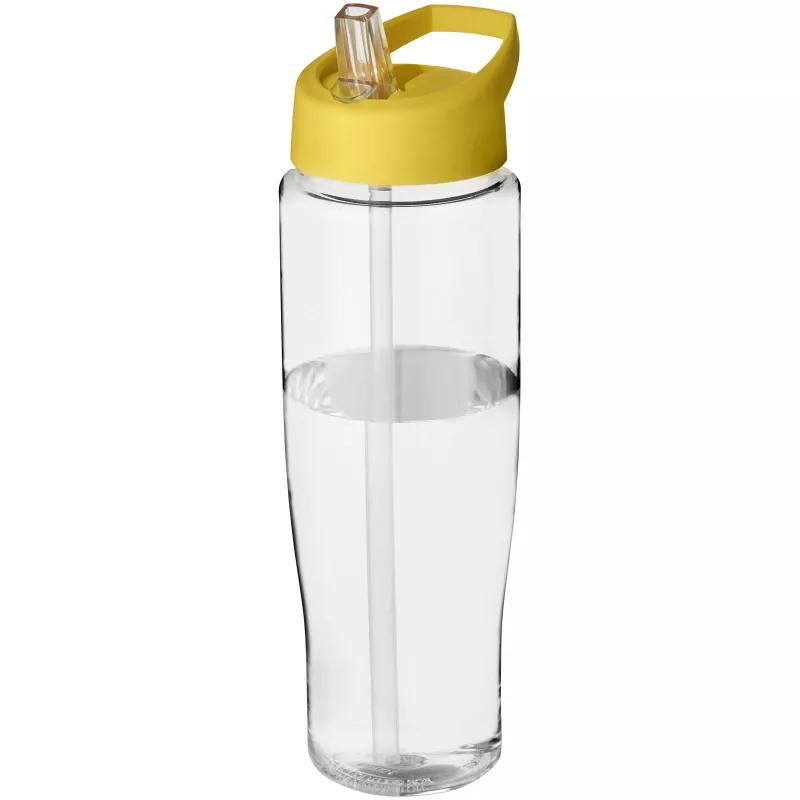 Bidon H2O Tempo® o pojemności 700 ml z wieczkiem z słomką - Przezroczysty-Żółty (21004426)