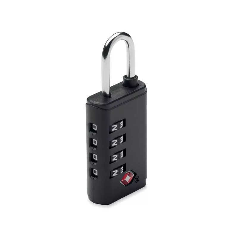 Kłódka szyfrowa TSA z 4-cyfrowym kodem LOCK - Czarny (MO3166-03)
