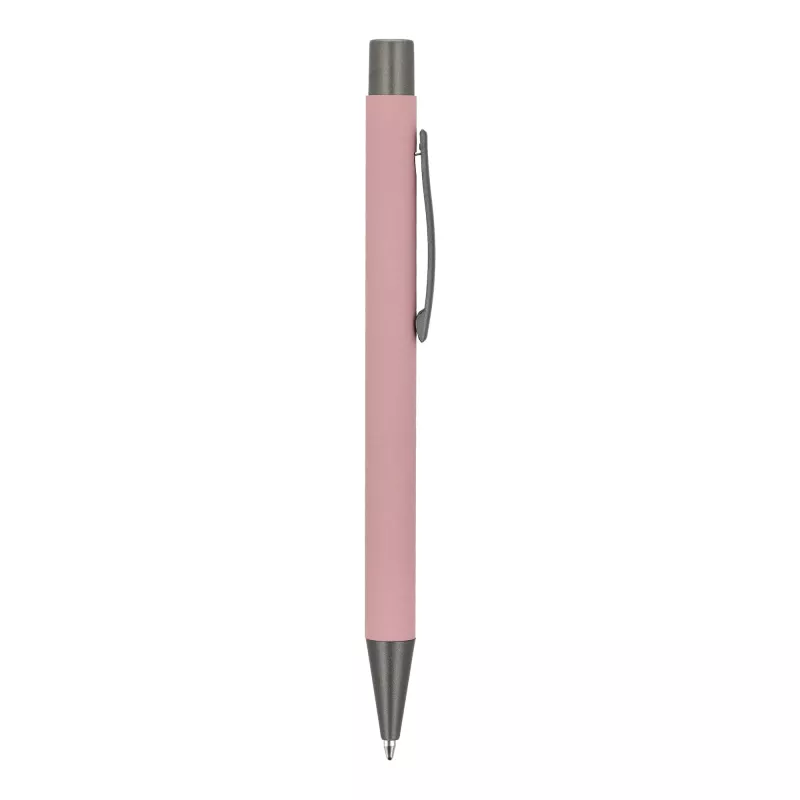Aluminiowy długopis z eleganckim wykończeniem soft touch New York - pasteloworóżowy (LT87767-N0079)
