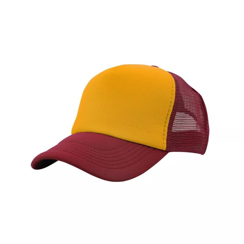 Czapka z daszkiem typu trucker z poliestru 120 g/m² #3803 - Złoto-bordowy (HW-3803-GOLD/MAROON)