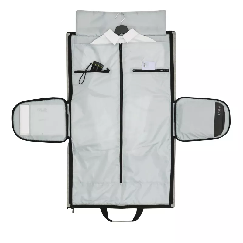 Torba podróżna ze zintegrowaną torbą na ubrania - czarny, szary (56-2256702)