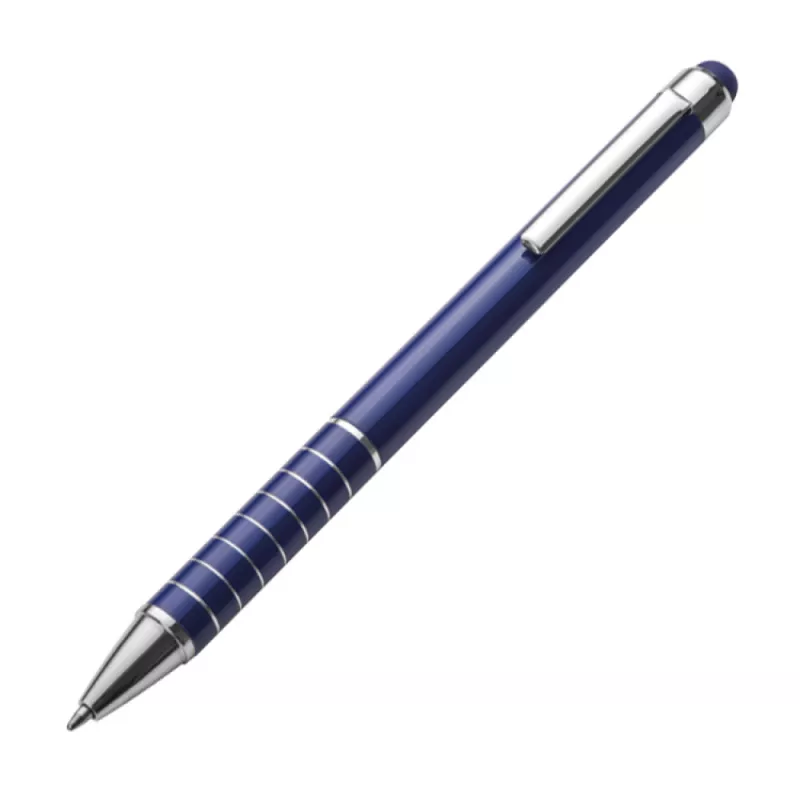 Długopis metalowy z końcówką do ekranów dotykowych - niebieski (1041804)
