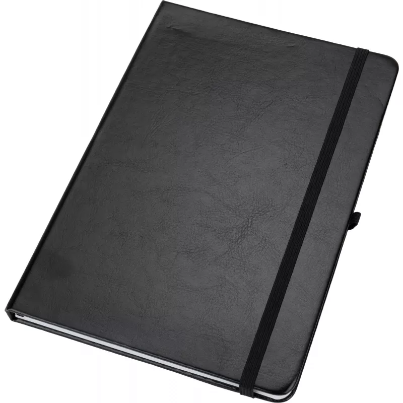 Notatnik A5 w linie z PU z recyklingu CLEO - czarny (2374803)