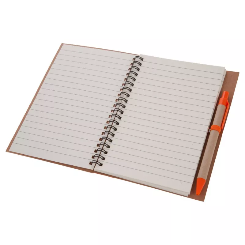 Notatnik ok. A5 z długopisem | Salvatore - pomarańczowy (V2389-07)