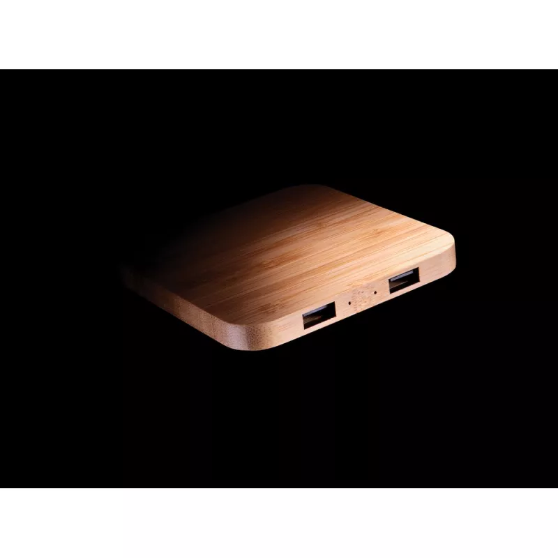 Bambusowa ładowarka bezprzewodowa 10W - brązowy (P308.379)