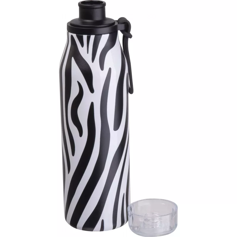 Butelka termiczna stalowa z recyklingu GRAND HAVEN MoLu 640 ml - czarny (534903)