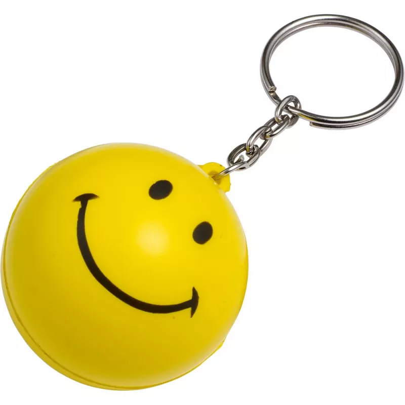 Brelok do kluczy "uśmiechnięta buzia", antystres - żółty (V8997-08)