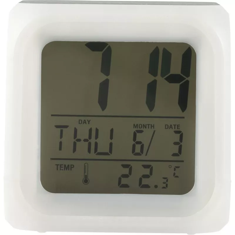 Zegar na biurko, budzik - biały (V3933-02)