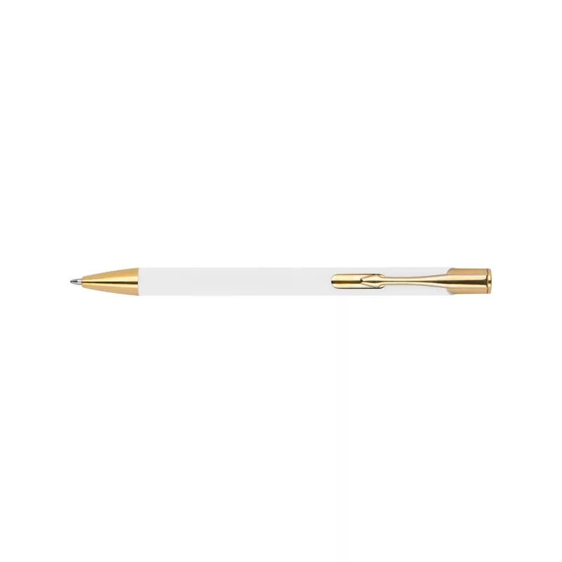 Długopis metalowy GLENDALE ze złotymi elementami - biały (365506)