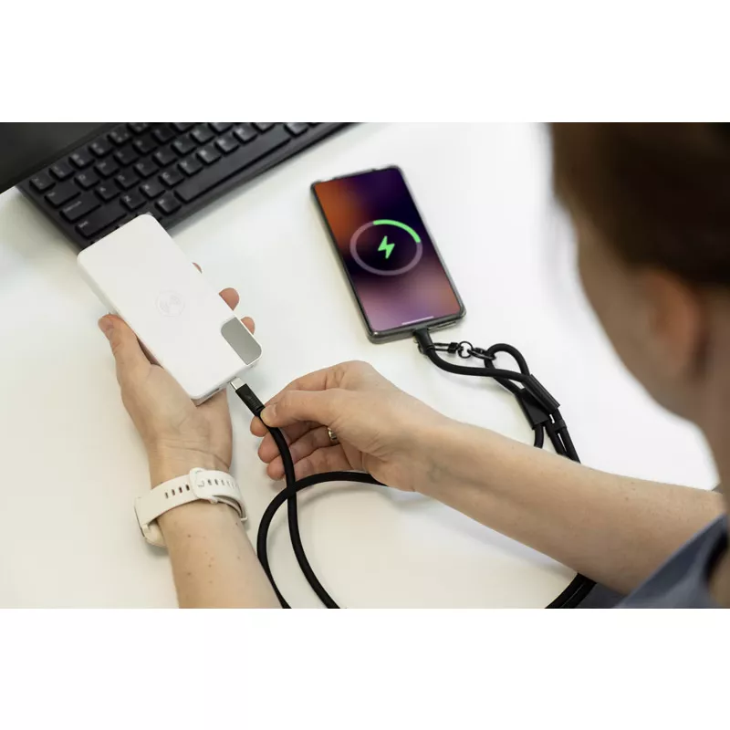 Smycz do telefonu z funkcją ładowania 60W CHARD - czarny (09180-02)