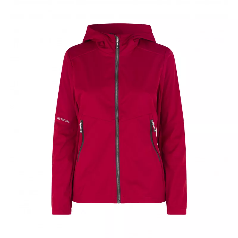 Kurtka damska ID softshell z kapturem 0837 185 g/m² - Red (0837-RED)