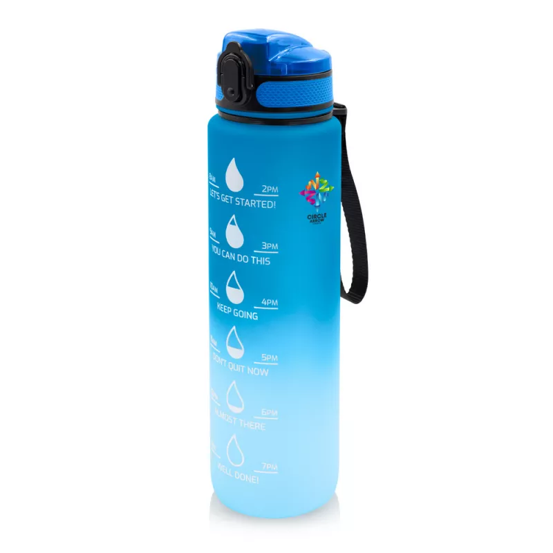 Butelka sportowa 1000 ml Air Gifts z miarką motywacyjną | Kayleigh - granatowy (V2144-04)