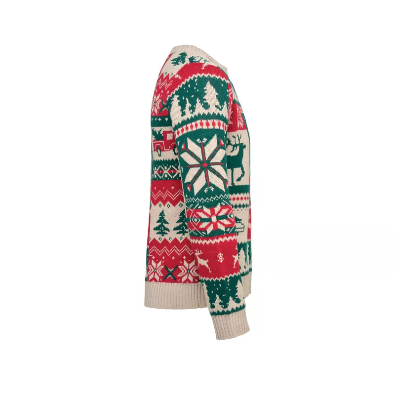 Sweter świąteczny z akrylu S-M SHIMIS - Bezowy (CX1601-13)