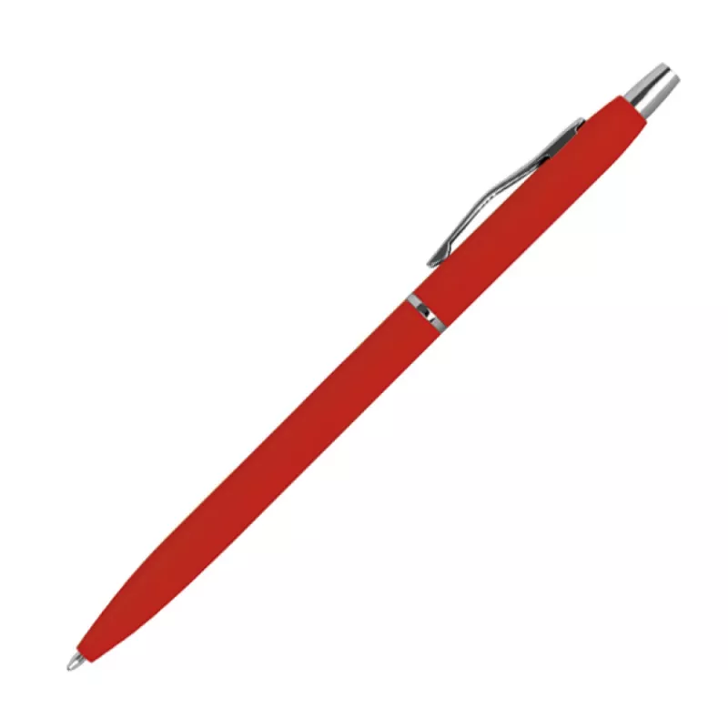 Długopis metalowy - gumowany - czerwony (1071505)