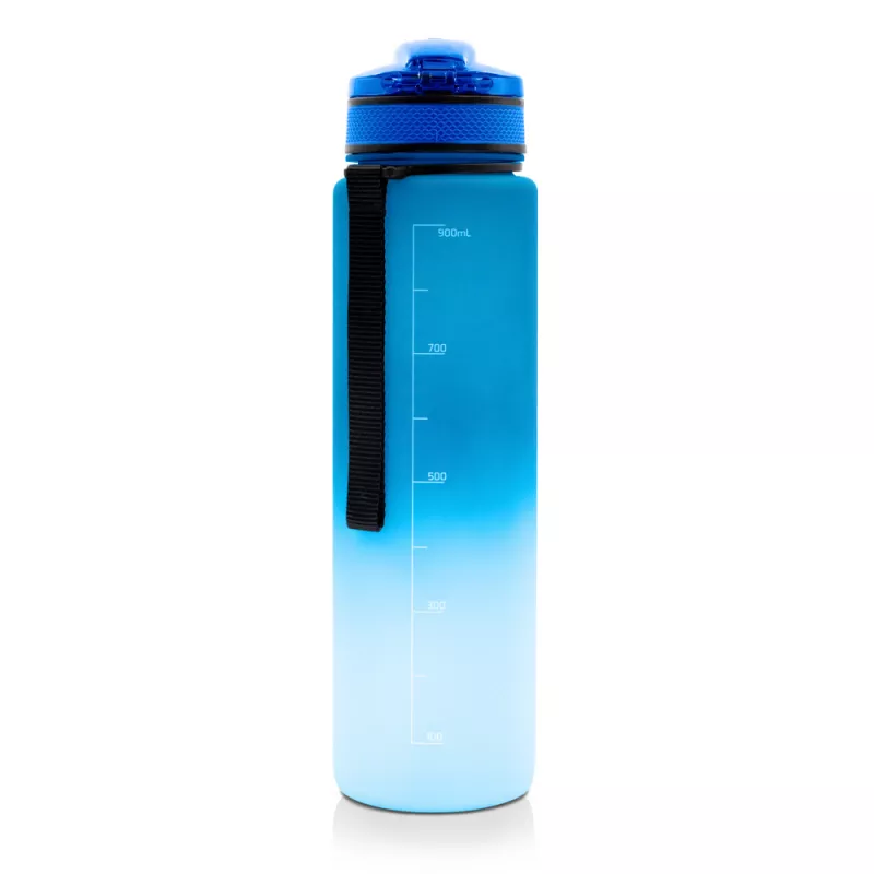 Butelka sportowa 1000 ml Air Gifts z miarką motywacyjną | Kayleigh - granatowy (V2144-04)