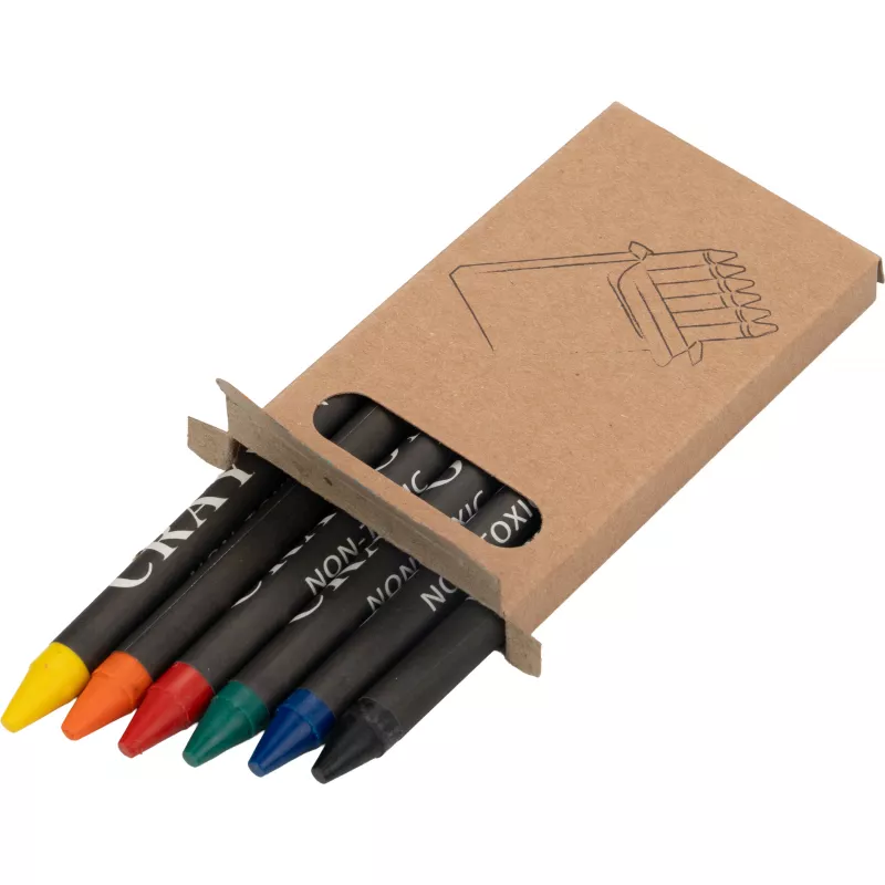 Kredki świecowe 6 kolorów AGOSTINO - wielokolorowy (14464mc)