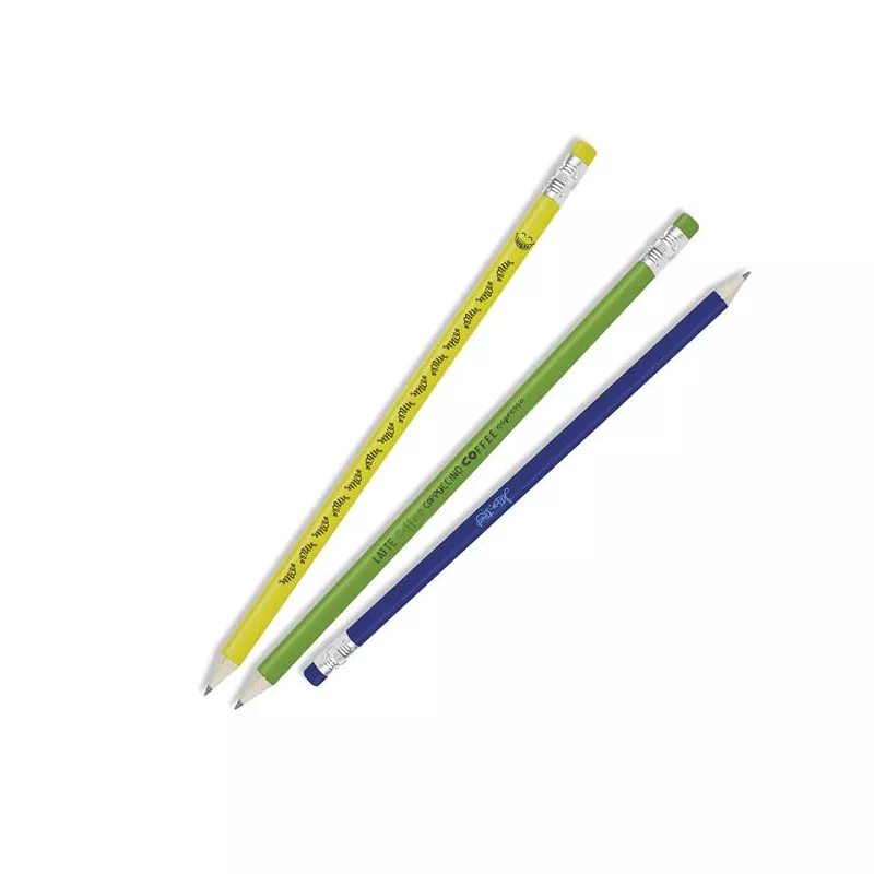 Ołówek reklamowy z gumką - Biały (IP29008400)