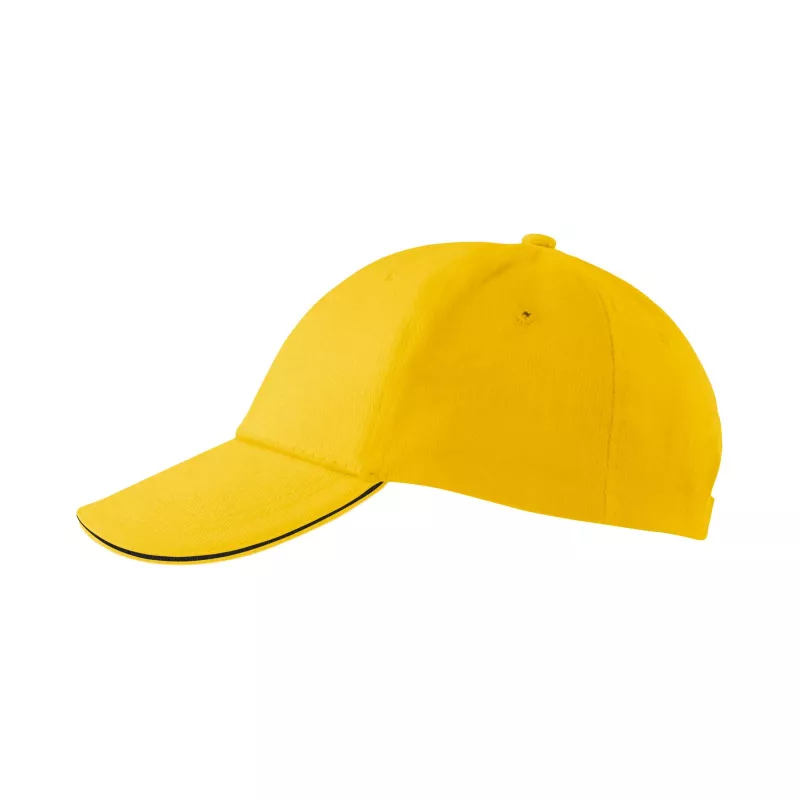 Reklamiowa czapka z daszkiem Malfini SANDWICH 6P 306 - Żółty (ADLER306-żółTY)