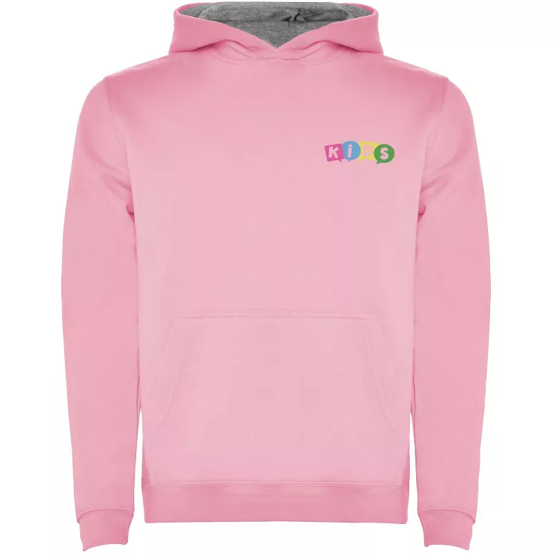 Dziecięca bluza z kapturem 280 g/m²  Roly Urban - Jasnoróżowy-Marl Grey (K1067-L_PINK-MARLGREY)