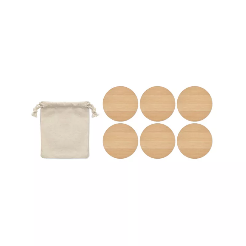 Zestaw 6 podkładek pod kubek z bambusa BAYIN SET - Drewna (MO6601-40)