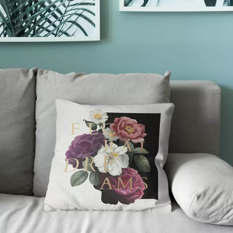 Pluszowa poszewka i poduszka 40x40 cm sublimacja - ecru (LT97230-N0054)